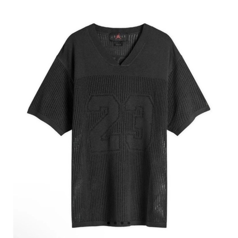Air Jordan Knit Jersey Men's Size Medium Top Off-Noir Dark Smoke Gray HQ0766-045